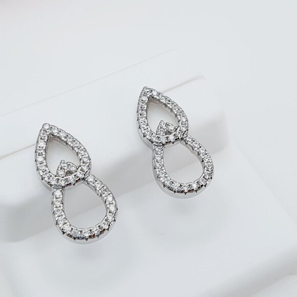 "925 Sterling Silver Cubic Zirconia Earrings, U19254680 - Picture 10 of 11